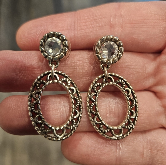 Brighton Rhinestone Townsend Circle Earrings - Picture 4 of 6